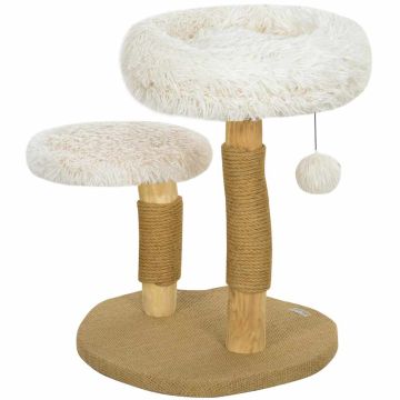Kassikraapimispuu PawHut 50x47x61,5cm, helepruun/valge
