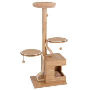 Cat scratching post, with 2 platforms, 54.6 × 40.6 × 129.5 cm