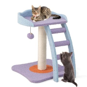 Cat scratching post, with 4-step ladder, 39.37 × 39.37 × 48.26 cm