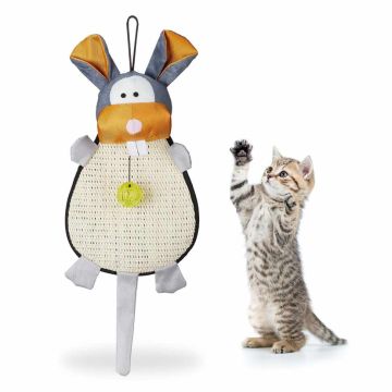 Kasside kraapimismatt Relaxdays 10023939.0, Palli ja kellukesega, 55 × 22 × 10 cm