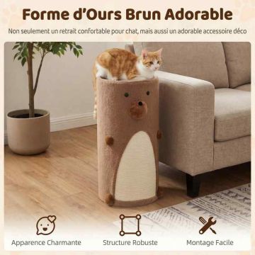 Cat house, 2 levels, Brown, Ø 35 × 66 cm