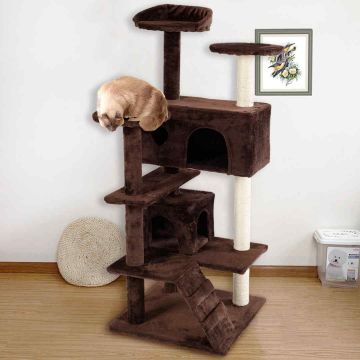 Cat scratching post, 3-storey, 3 platforms, 50.8 × 50.8 × 132.08 cm
