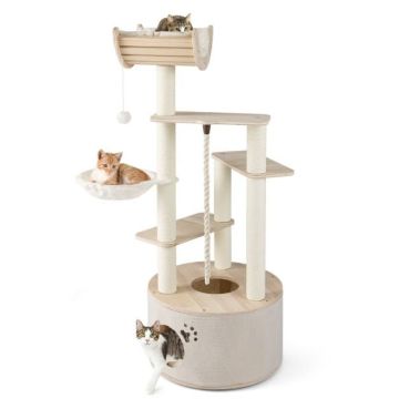 Cat scratching post, 3 platforms, 22 × 55.5 inches