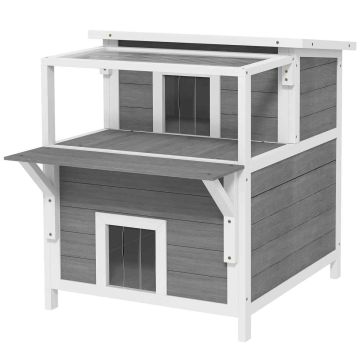 Kassimaja PawHut 64x87x76cm, halli/valget värvi