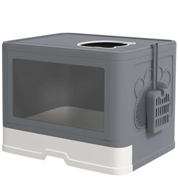 Туалет для кошек PawHut 48,5x38x36,5см, серо-белый цвет