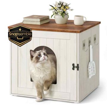 SONGMICS HOME Cat Litter Cabinet, 55 × 50 × 50 cm