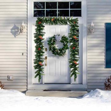 Christmas garland, 100 LED bulbs, Green