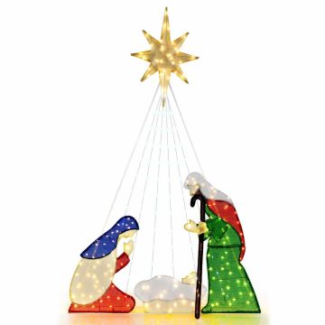 Christmas nativity scene, 240 LED lights, 110 × 30 × 180 cm
