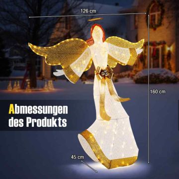 Jõuluingel, 180 LED-valgustit, 126 × 45 × 160 cm