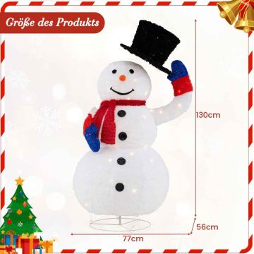 Christmas snowman, 120 LED lights, 77 × 56 × 130 cm