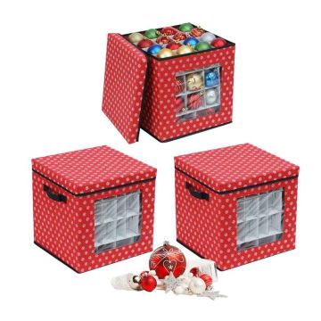 Jõulukaunistuste karbid Relaxdays, 3 tk, 33 × 33 × 33 cm