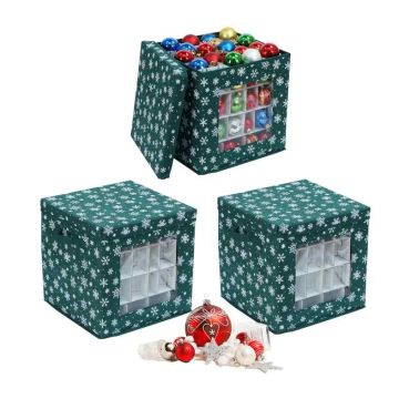 Jõulukaunistuste karbid Relaxdays, 3 tk, 33 × 33 × 33 cm