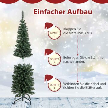 Christmas tree, Pencil-shaped, 296 branch tips, 150 LEDs, 150 × 34 cm