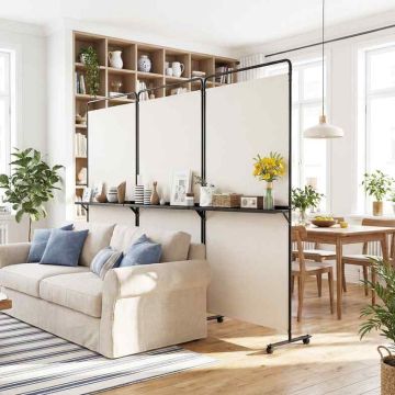 Room divider, 3-piece, 3 shelves, 102 × 17.5 × 74 inches