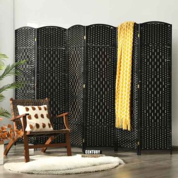 Room divider, 6 panels, Black, 270.5 × 180 cm