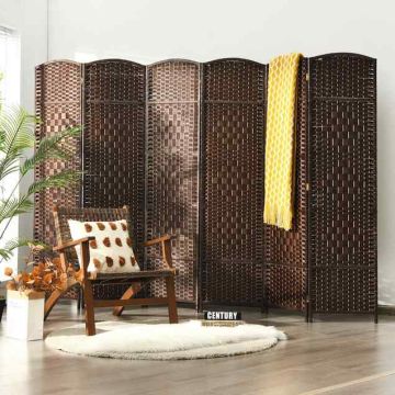 Room divider, 6 panels, Brown, 270.5 × 180 cm