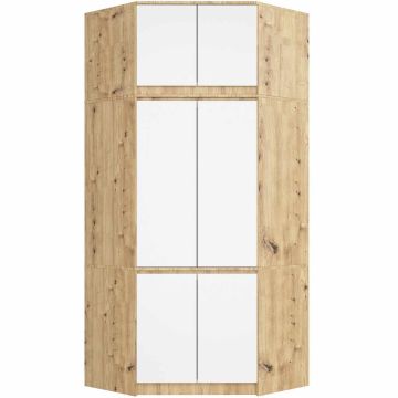 Nurgariidekapp S100, 6 ust, tamme/valge, 100 × 235 × 50 cm