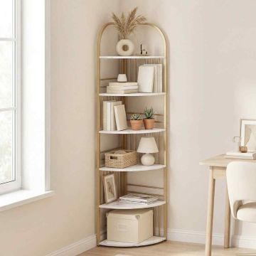 Corner bookshelf, 6 tiers, 42 × 42 × 181.5 cm