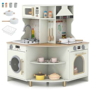 Corner children's toy kitchen, L-shaped, 62 × 62 × 80 cm