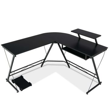 Corner computer desk, L-shaped, 127 × 130.81 × 93.98 cm