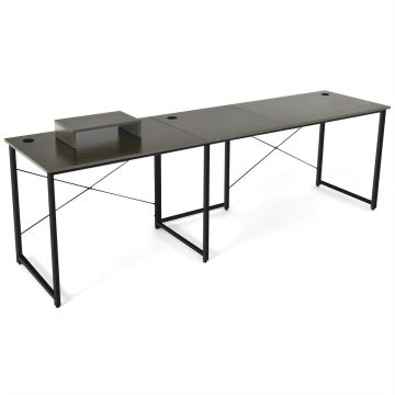 Corner desk, Reversible, L-shaped or straight, Brown, 241.3 × 73.66 × 60.96 cm