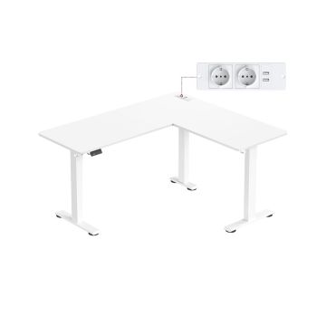 Corner desk VASAGLE LSD264W01, 2 memory positions, 140 × 160 × 72–120 cm