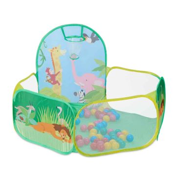 Сухой бассейн с шариками Relaxdays, 50 шариков с баскетбольным кольцом, 129 × 81 × 108 см