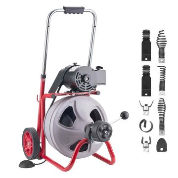 Kanalisatsioonipuhastusmasin VEVOR JR-400Z, 8 lõikurit, 627 × 435 × 620–940 mm