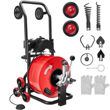 Kanalisatsiooni puhastusmasin VEVOR JR-7500, automaatne etteanne, 65 × 52 × 104,5 cm