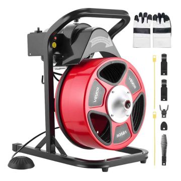 Kanalisatsiooni puhastusmasin VEVOR RC-9002F, 4 lõikurit, 54 × 41,5 × 61,5 cm
