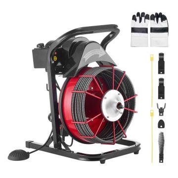 Kanalisatsiooni puhastusmasin VEVOR RC-9002G, 4 lõikurit, 44 × 34 × 55 cm