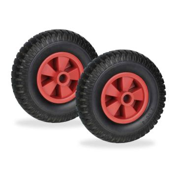 Aiakäru rehvid Relaxdays 10042414.0, 2 tk, punased/mustad, Ø 22 × 6 cm