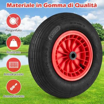 Set of 2 wheelbarrow wheels, Ø 40 × 10 cm