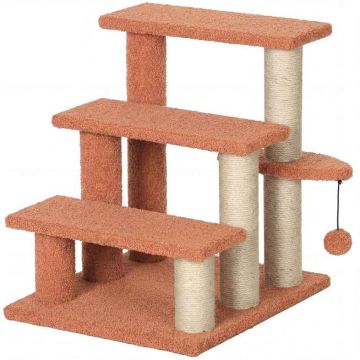 Когтеточка-лестница для кошек PawHut 45x40x48см, коричнево-песочная