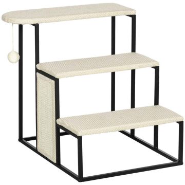 Kasside kraapimisastmed PawHut 51x54x53cm, kreemjas/must