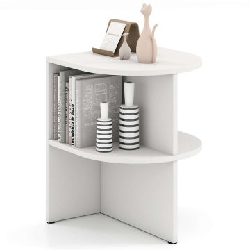 Coffee table, 2 open shelves, White, 38 × 38 × 48 cm