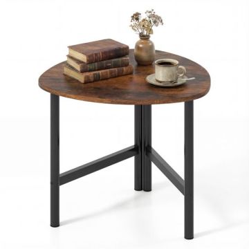 Coffee table, Oval triangular shape, Brown/black, 60 × 59 × 50 cm