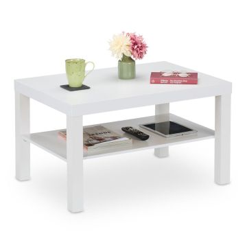 Kohvilaud Relaxdays 10050751.0, Alumise riiuliga, Valge, 79 × 45 × 55 cm