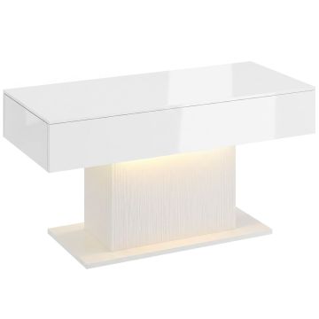 Diivanilaud, 2 sahtliga, Valge, 108 × 55 × 48 cm