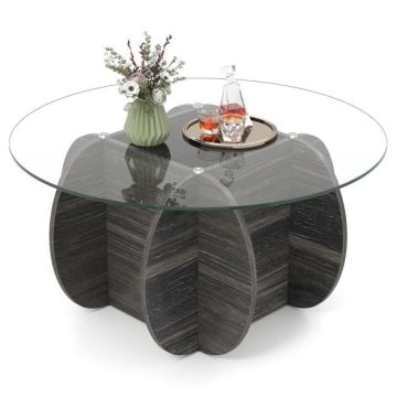 Coffee table, With storage compartment, Black, 89 × 89 × 45.7 cm