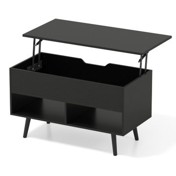 Coffee table, with hidden compartment and 2 shelves, 80 × 40 × 44.5 cm