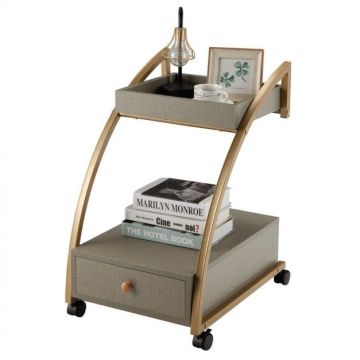 Coffee table, with casters and drawer, 40 × 65.5 × 50 cm
