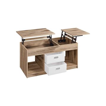 Diivanilaud VASAGLE LCT210W01, 2 sahtlit, Pruun/valge, 100 × 48 cm