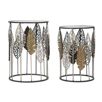 Kohvilaudade komplekt Foglie, 2 tk, 38 × 55 × 38 cm / 33 × 50 × 33 cm