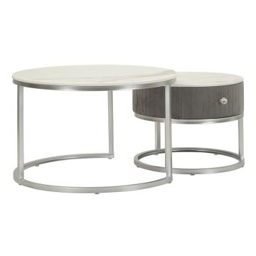 Kohvilaudade komplekt Greys, 2 tk, Ø 70 × 45 cm; Ø 50 × 40 cm