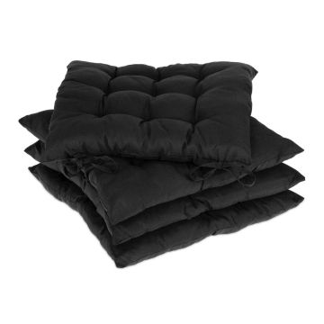 Подушки для стульев Relaxdays, 4 шт, Чёрные, 5 × 38 × 38 см