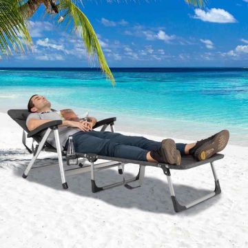 Camping cot, 7 backrest and 2 footrest positions, 157–190 × 71 × 60–95 cm