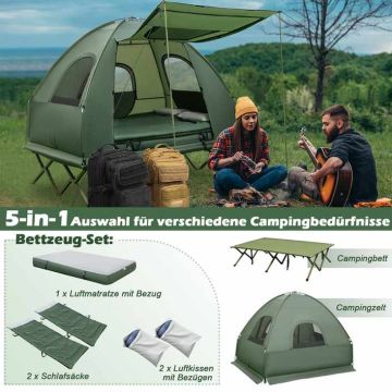 Camping tent-bed, 5 in 1, 2-person, 194 × 145 × 185 cm