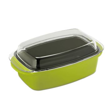 Форма для запекания Relaxdays 10036930.0, со стеклянной крышкой, 39,5 × 15 × 22,5 см