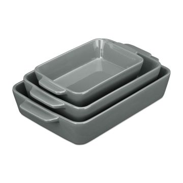 Формы для запекания Relaxdays, 3 шт, Серая, 4,5 × 22,5 × 13,5 см; 5,5 × 28 × 17 см; 6 × 33 × 20 см